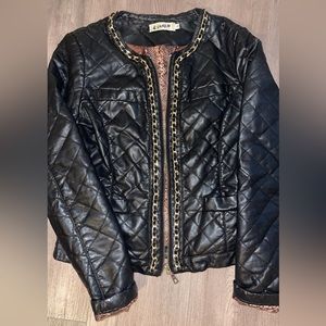 Black faux leather jacket